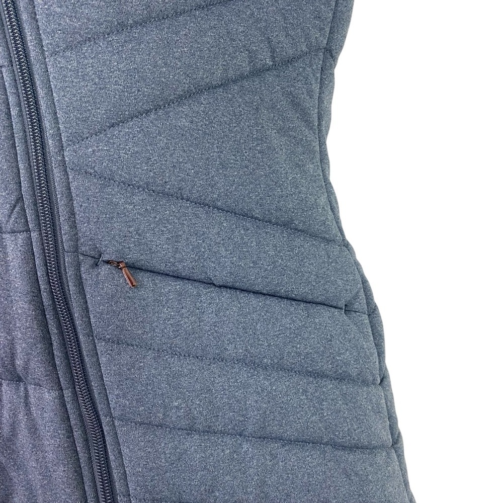 Calia Astronomical Zip High Collar Quilted Vest In Dark Ocean Size L - Picture 3 of 9